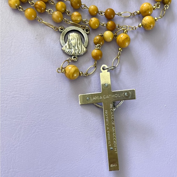 Vintage Rosary Natural Stones - Gold Filled wires and chain. - Picture 6 of 8
